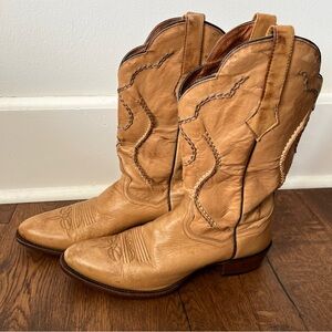 Dan Post Men's Palamino Albany Western Cowboy Rancher Boots 26690 Vintage 11.5 D
